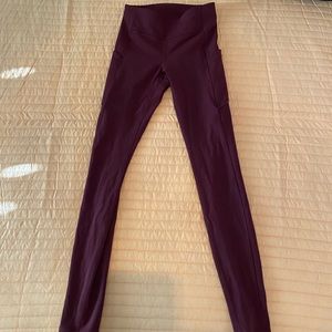 lululemon maroon 25 inch leggings